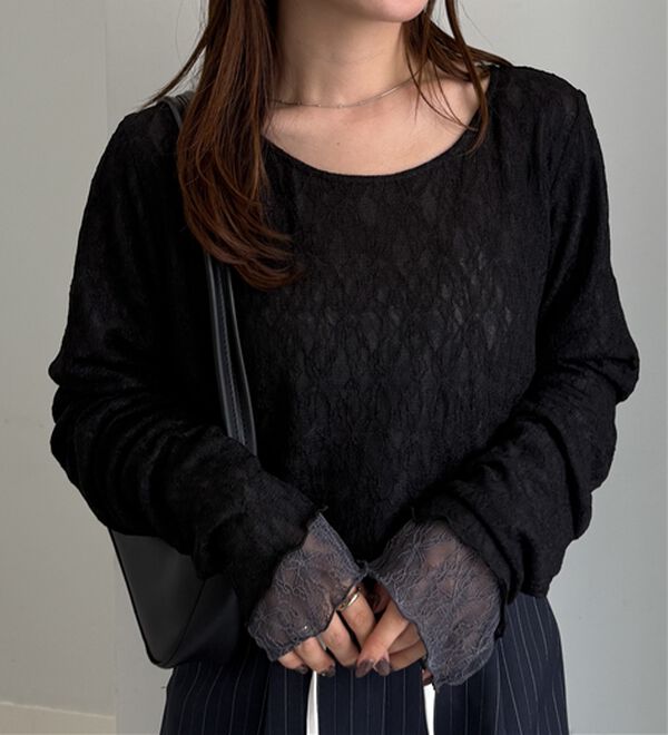 RANAN（ラナン）の「リバーシブルシアーレースＴ（カットソー）」｜詳細画像