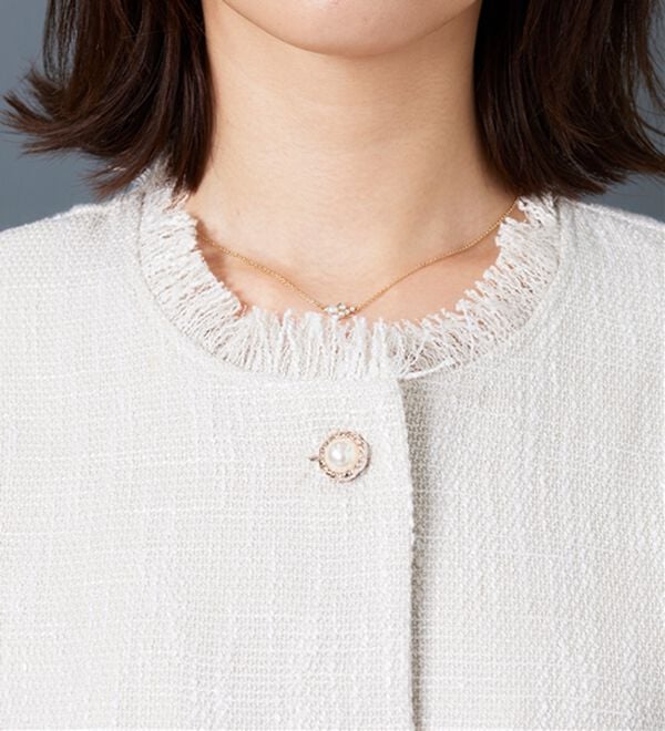 BELLUNA（ベルーナ）の「ツイード調パールボタンデザインベスト（ベスト）」｜詳細画像