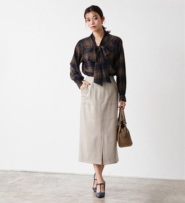 Pierrot（ピエロ）の「選べる柄２ｗａｙリボンブラウス（ブラウス）」｜詳細画像