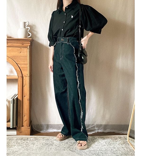 GeeRA（ジーラ）の「【Ｕ．Ｓ．　ＰＯＬＯ　ＡＳＳＮ．】ボリューム袖シャツブラウス（ブラウス）」｜詳細画像