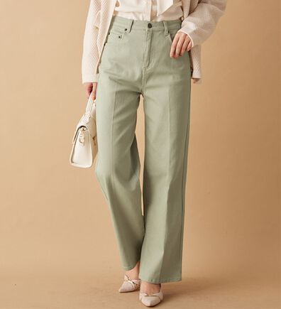 alotta（アロッタ）の「きれいめストレッチカラーワイドパンツ（ワイドパンツ・ガウチョ）」