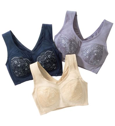 LAVIENNE（ラヴィエンヌ）の「【３色組】スキッと美姿勢ノンワイヤーブラ（ブラジャー）」