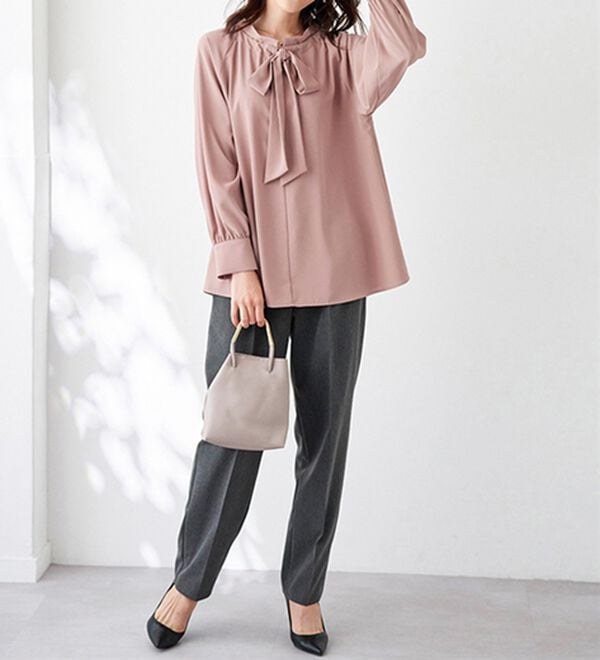 BELLUNA（ベルーナ）の「着脱楽々！フリル衿ボウタイブラウス（ブラウス）」｜詳細画像