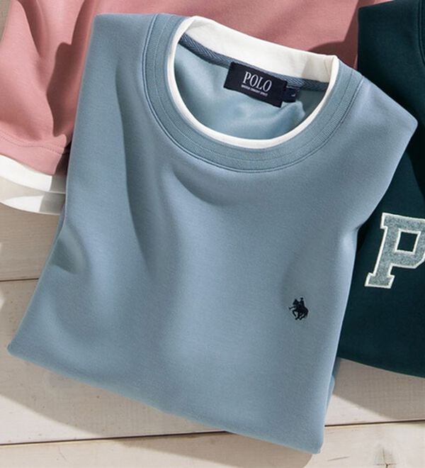 「＜ポロ・ビーシーエス＞レイヤードリラックスＴシャツ（メンズＴシャツ）」｜ブルー