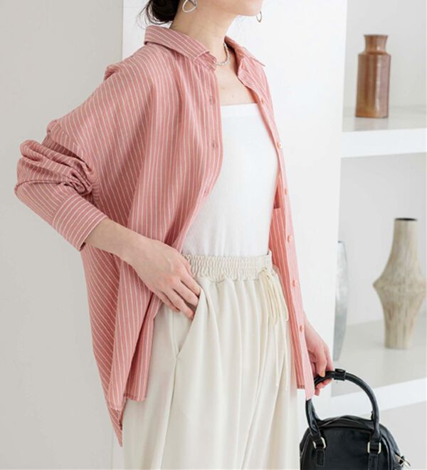 BELLUNA（ベルーナ）の「【接触冷感】透け感バックシャーリングシャツ（シャツ）」｜詳細画像