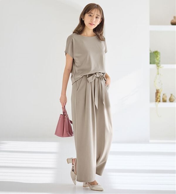 alotta（アロッタ）の「【２点セット】ひんやり涼しいこなれセットアップ（セットアップ）」｜詳細画像