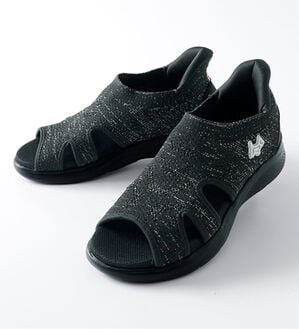 BELLUNA（ベルーナ）の「＜バルモラル＞サッと履けるニットサンダル（サンダル・ミュール）」｜ブラック