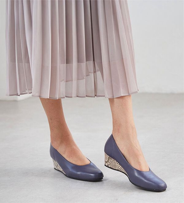 ルフラン（ルフラン）の「４Ｅ牛革お洒落ウェッジパンプス（パンプス）」｜詳細画像