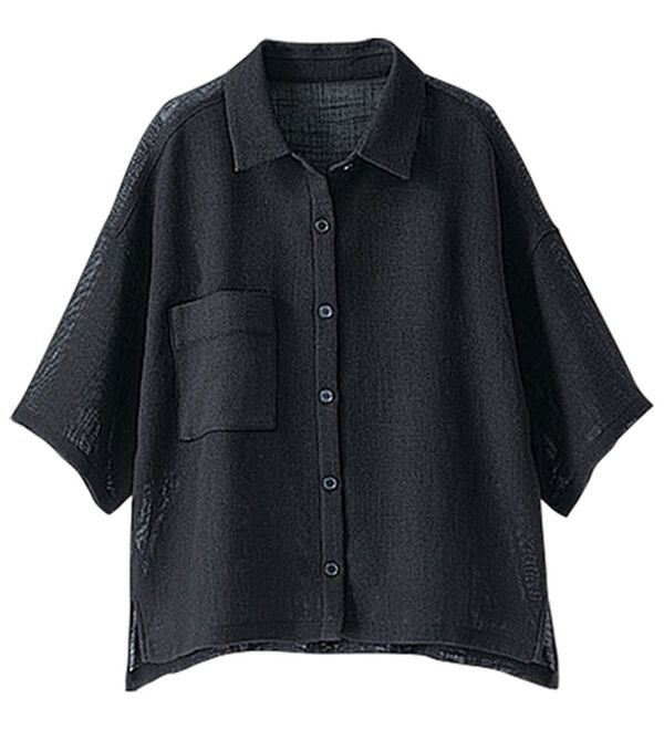 BELLUNA（ベルーナ）の「ノースリの上に着るメッシュショートシャツ（シャツ）」｜詳細画像