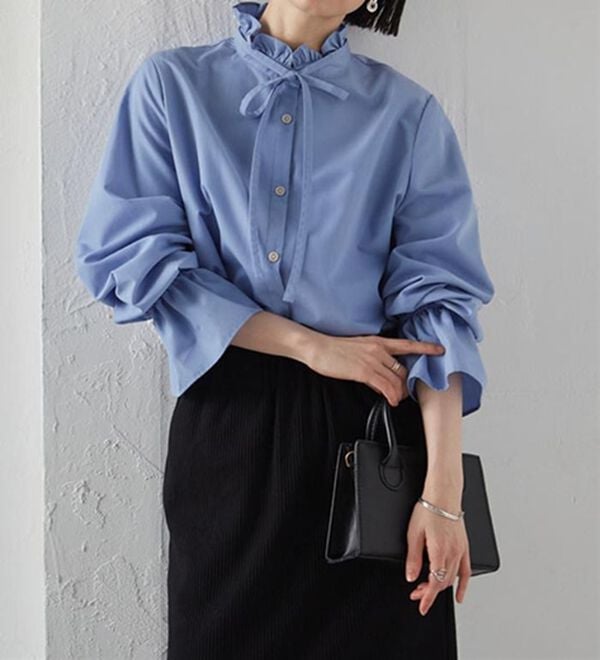 RANAN（ラナン）の「プチフリルリボン付きブラウス（ブラウス）」｜詳細画像