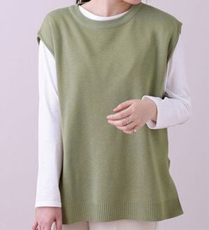 BELLUNA（ベルーナ）の「Ｄカン使いニットベスト（ベスト）」｜グリーン