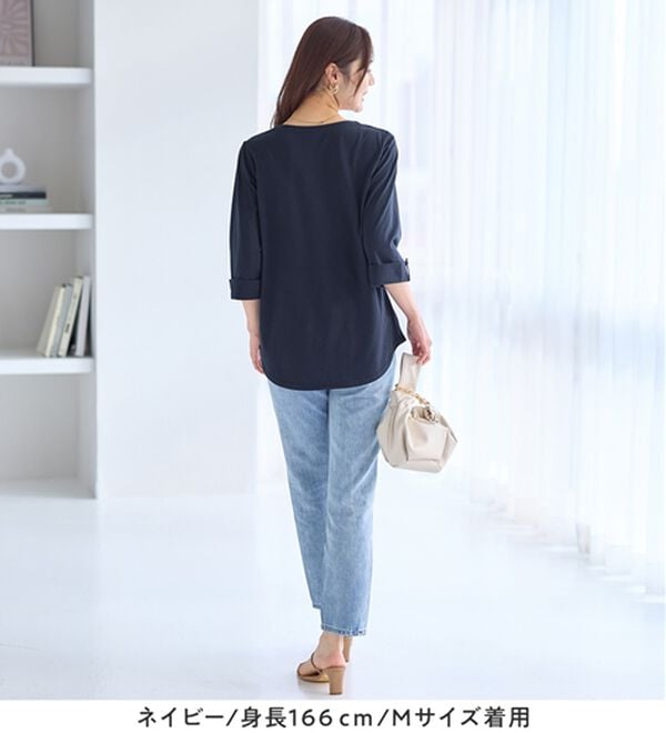 alotta（アロッタ）の「７分袖金ボタンデザイントップス（カットソー）」｜詳細画像