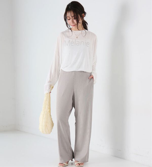 A HAPPY MARILYN（アハッピーマリリン）の「【Ｌ～８Ｌ】丈が選べる！さらトロリブイージーパンツ（ワイドパンツ・ガウチョ）」｜詳細画像
