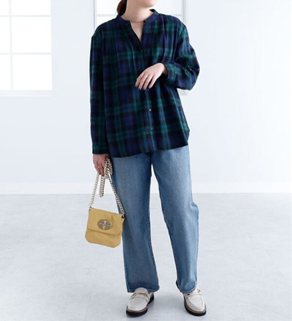 BELLUNA（ベルーナ）の「タック使いチェック柄ブラウス（ブラウス）」｜詳細画像