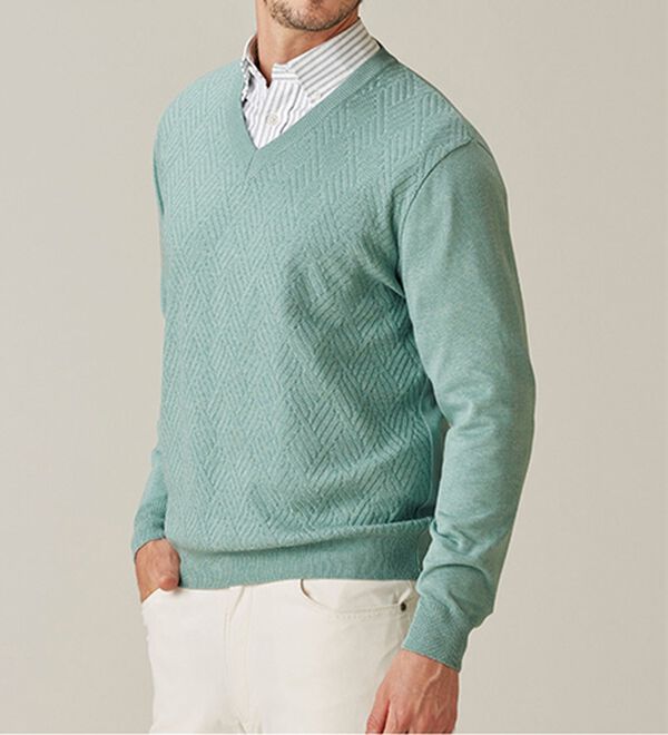 「日本製　色を愉しむウォッシャブルセーター（メンズニット・セーター）」｜詳細画像