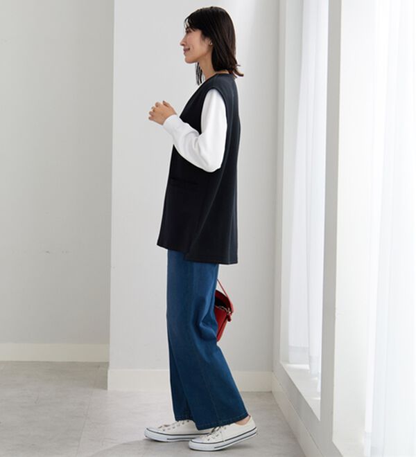 BELLUNA（ベルーナ）の「静電気防止インナー付Ｖネックベストアンサンブル（アンサンブル）」｜詳細画像