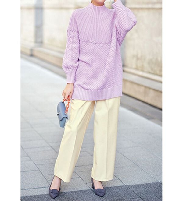 RANAN（ラナン）の「ハイネック求心柄ロング丈ニット（ニット・セーター）」｜詳細画像