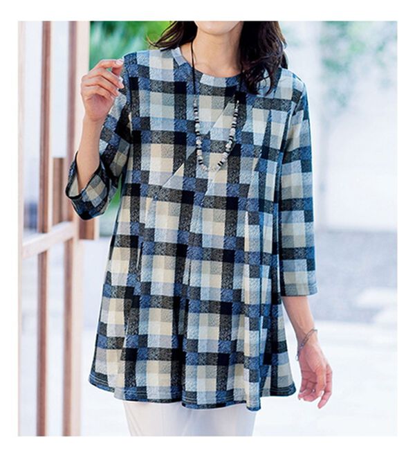 ルフラン（ルフラン）の「【３色組】チェック柄はぎチュニック＜テオール＞（チュニック）」｜詳細画像
