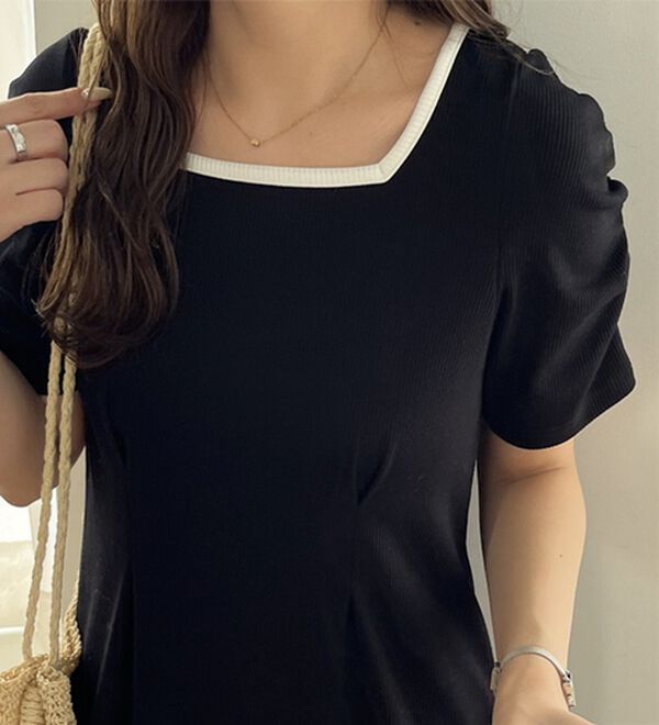 GeeRA（ジーラ）の「バックオープン配色リブワンピース（その他ワンピース）」｜詳細画像