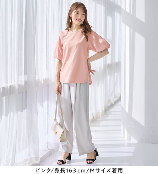 alotta（アロッタ）の「＜６つの機能付＞パフ袖ハートネックブラウスＴシャツ（ブラウス）」｜詳細画像