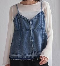 RANAN（ラナン）の「デニム素材キャミビスチェ（タンクトップ・キャミソール）」
