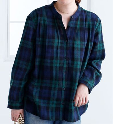 BELLUNA（ベルーナ）の「タック使いチェック柄ブラウス（ブラウス）」