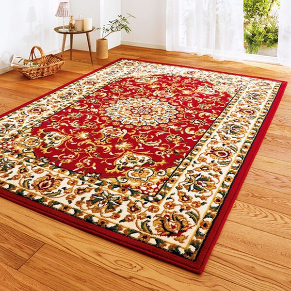 「２柄３色から選べる！お買得ウィルトン織カーペット（カーペット）」｜ペルシャレッド