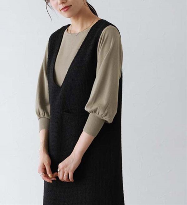 Pierrot（ピエロ）の「【選べるネック】シルクタッチバルーンニット（ニット・セーター）」｜詳細画像