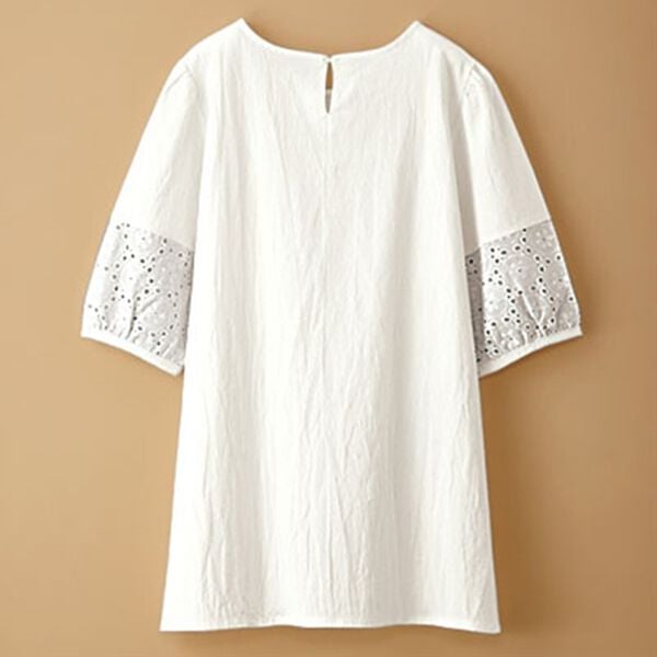 BELLUNA（ベルーナ）の「体型隠してフェミニンコーデ♪刺しゅう切替ブラウス（ブラウス）」｜詳細画像