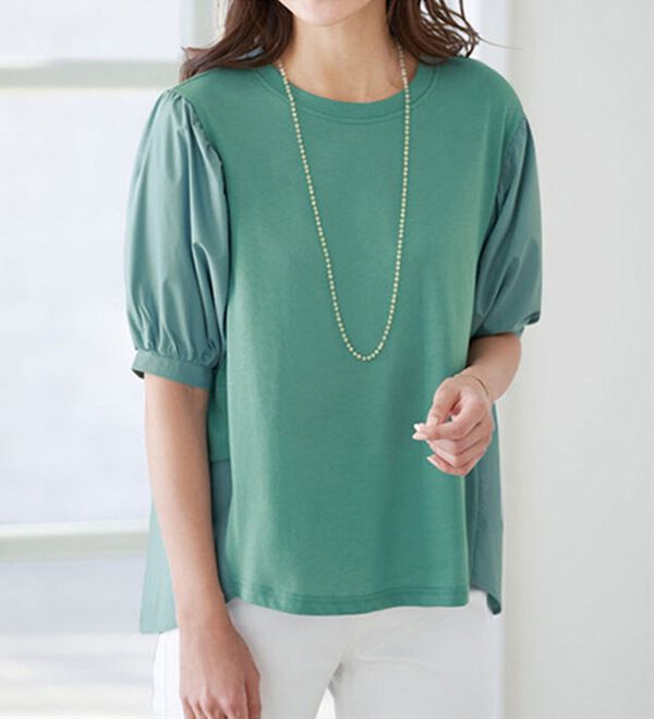 BELLUNA（ベルーナ）の「ヒンヤリ制菌加工フェミニン袖プルオーバー（カットソー）」｜詳細画像