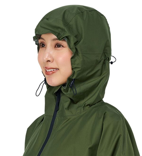 「フードがずれにくいレインコート（レイングッズ）」｜詳細画像