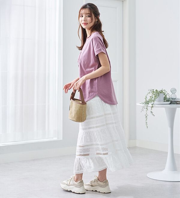 BELLUNA（ベルーナ）の「ひんやリッチコットン大人のゆったりドルマンＴシャツ（カットソー）」｜詳細画像