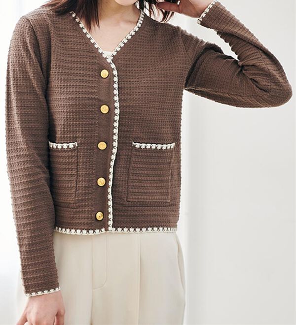 RANAN（ラナン）の「ツイード風配色ニットカーディガン（ニットカーディガン）」｜詳細画像