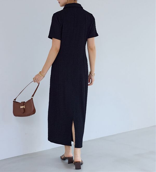 alotta（アロッタ）の「ゴールドボタンポロワンピース（カットソーワンピース）」｜詳細画像