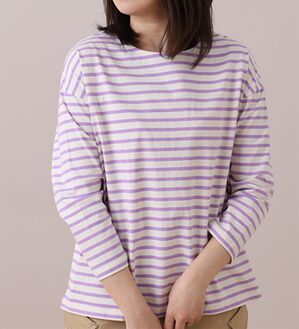 BELLUNA（ベルーナ）の「＜ｓｏｒａｆｕｋｕ＞ボーダープルオーバー（カットソー）」｜アイボリー／ラベンダー