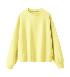BELLUNA（ベルーナ）の「袖ワンポイント刺しゅう裏毛プルオーバー（カットソー）」｜イエロー