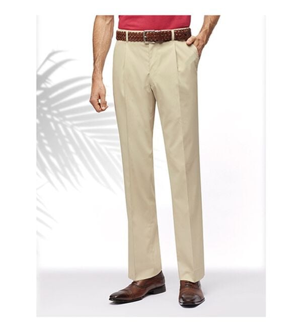 「【２本組】＜ゴールデンベア＞しわになりにくい綿タッチスラックス（メンズスラックス）」｜詳細画像