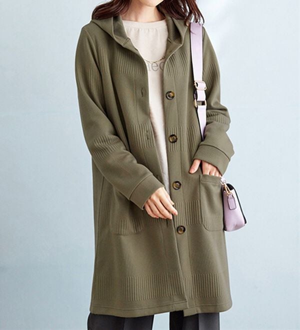 BELLUNA（ベルーナ）の「ボーダージャカード素材フードカーディガン（その他ジャケット）」｜詳細画像