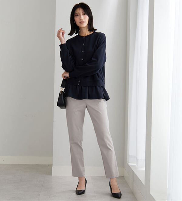 BELLUNA（ベルーナ）の「チノ見えストレッチ素材テーパードパンツ（テーパードパンツ）」｜詳細画像