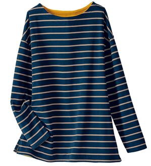 BELLUNA（ベルーナ）の「裏フリース配色プルオーバー（カットソー）」｜詳細画像