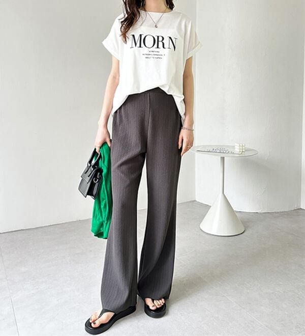 GeeRA（ジーラ）の「セルフカット美脚魅せセミフレアパンツ（フルレングスパンツ）」｜詳細画像