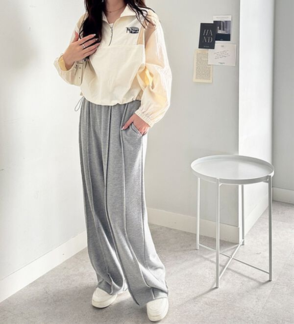 GeeRA（ジーラ）の「ハーフジップ配色ナイロンブルゾン（ブルゾン）」｜詳細画像