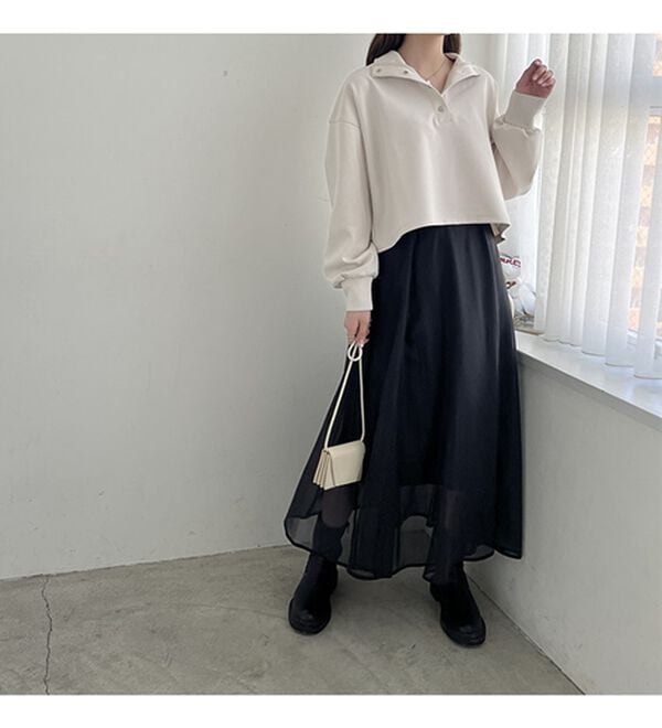 GeeRA（ジーラ）の「ダンボールハーフスナップショートプルオーバー（カットソー）」｜詳細画像