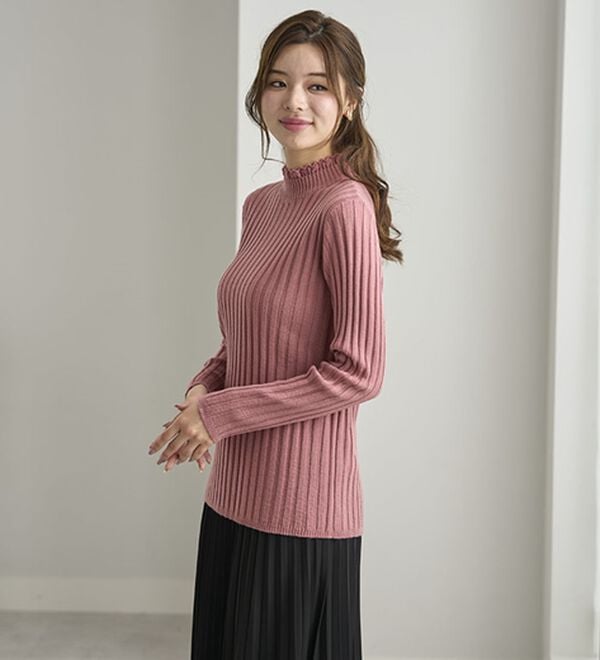 BELLUNA（ベルーナ）の「ウール入りウォッシャブルセーター（ニット・セーター）」｜詳細画像