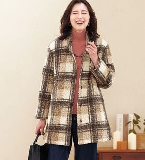 ルフラン（ルフラン）の「チェック柄コート＜クーフィ＞（ハーフコート）」｜詳細画像