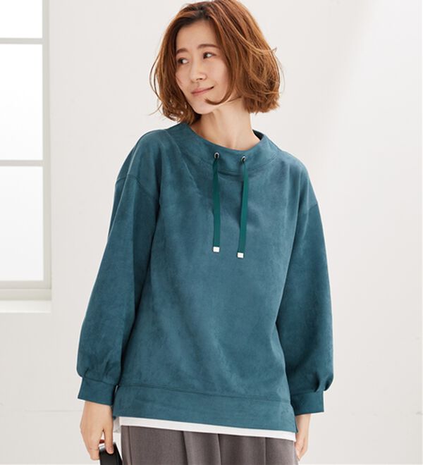 BELLUNA（ベルーナ）の「スエード調重ね着風プルオーバー（カットソー）」｜詳細画像