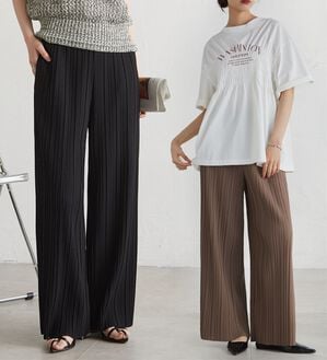 RANAN（ラナン）の「【セルフカットOK】ひんやりセミワイドプリーツパンツ（フルレングスパンツ）」｜詳細画像