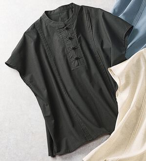 BELLUNA（ベルーナ）の「＜＆ｃｏｃｏｃｈｉ＞綿麻素材チャイナボタンゆったりブラウス（ブラウス）」｜スミクロ