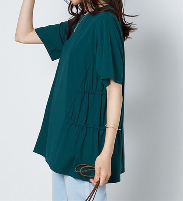 BELLUNA（ベルーナ）の「ヒンヤリ！サイドギャザー使いチュニック（チュニック）」｜詳細画像