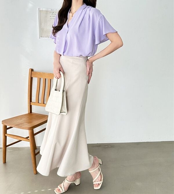 GeeRA（ジーラ）の「サラサラ涼しい！着やせも叶うフレアー袖ブラウス（ブラウス）」｜詳細画像